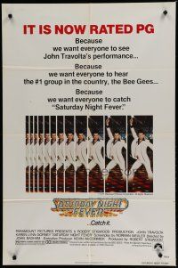 6g751 SATURDAY NIGHT FEVER pg style 1sh R1979 disco dancer John Travolta in most classic pose!