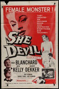 6g768 SHE DEVIL 1sh '57 sexy inhuman female monster who destroyed everything she touched!