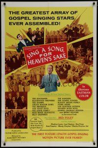 6g781 SING A SONG FOR HEAVEN'S SAKE 1sh '66 greatest array of gospel singing stars ever assembled!