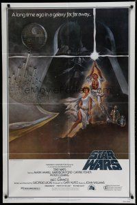6g815 STAR WARS style A 4th printing 1sh '77 George Lucas classic sci-fi epic, art by Tom Jung!