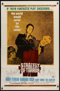 6g818 STRATEGY OF TERROR 1sh '69 if O'Brian & Rush succeed, the world would never be the same!