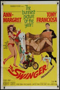 6g837 SWINGER 1sh '66 super sexy Ann-Margret, Tony Franciosa, the bunniest picture of the year!