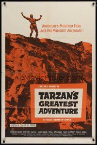 6g851 TARZAN'S GREATEST ADVENTURE 1sh '59 hero Gordon Scott lives his mightiest adventure!
