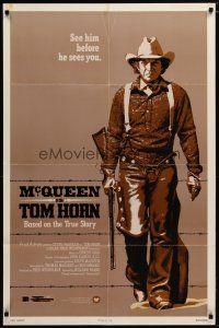 6g894 TOM HORN 1sh '80 see cowboy Steve McQueen in the title role before he sees you!