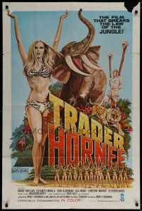 6g900 TRADER HORNEE 1sh '70 the film that breaks the law of the jungle, sexiest artwork!