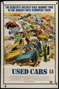 6g932 USED CARS int'l 1sh '80 Robert Zemeckis, great completely different art by Kossin!