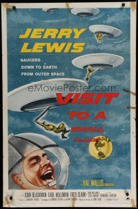 6g943 VISIT TO A SMALL PLANET 1sh '60 wacky alien Jerry Lewis saucers down to Earth from space!