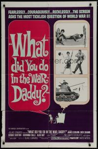 6g960 WHAT DID YOU DO IN THE WAR DADDY 1sh '66 James Coburn, Blake Edwards, funny design!