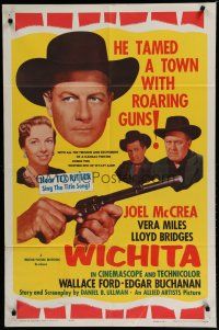 6g977 WICHITA 1sh R61 Joel McCrea, Lloyd Bridges & Vera Miles in Kansas!