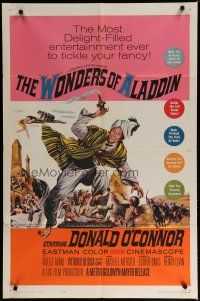 6g988 WONDERS OF ALADDIN 1sh '61 Mario Bava's Le Meraviglie di Aladino, art of Donald O'Connor!