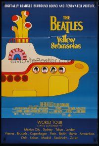 6g992 YELLOW SUBMARINE advance DS 1sh R99 psychedelic art of Beatles John, Paul, Ringo & George!