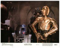 6h726 RETURN OF THE JEDI color 11x14 still #4 '83 George Lucas classic, c/u of C-3PO & R2-D2!