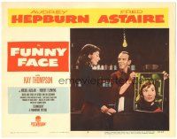 6h359 FUNNY FACE LC #3 '57 Fred Astaire shows sexy Audrey Hepburn a giant portrait of herself!