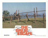 6h404 GREAT ESCAPE Aust LC R81 image of Steve McQueen jumping near fence on his motorcycle!