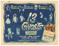 6h002 13 GHOSTS TC '60 William Castle haunted house horror in Illusion-O, great artwork!