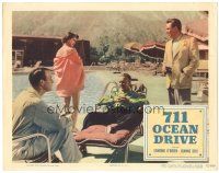 6h147 711 OCEAN DRIVE LC #8 '50 Edmond O'Brien stares at sexy Joanne Dru by swimming pool!