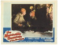 6h148 ABOMINABLE SNOWMAN OF THE HIMALAYAS LC #5 '57 Forrest Tucker & others in cave with flashlight!