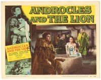 6h162 ANDROCLES & THE LION LC #1 '52 pretty Jean Simmons looks worried at Robert Newton!