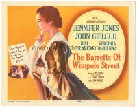 6h014 BARRETTS OF WIMPOLE STREET TC '57 art of pretty Jennifer Jones as Elizabeth Browning!