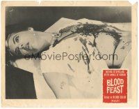 6h203 BLOOD FEAST LC '63 Herschell Gordon Lewis classic, gruesome close up of dead girl!