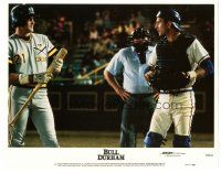 6h222 BULL DURHAM LC #5 '88 great close up of baseball catcher Kevin Costner by umpire!
