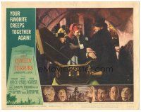 6h260 COMEDY OF TERRORS LC #1 '64 Vincent Price & Peter Lorre try to put Basil Rathbone into casket!