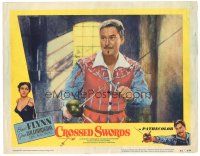 6h271 CROSSED SWORDS LC #2 '53 close up of Errol Flynn with sword & parrying dagger!