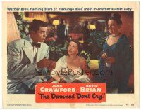 6h277 DAMNED DON'T CRY LC #3 '50 Joan Crawford & woman look shocked at Steve Cochran in tuxedo!