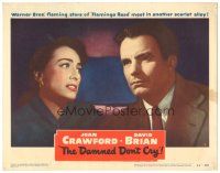 6h278 DAMNED DON'T CRY LC #4 '50 close up of worried Joan Crawford looking at Kent Smith!