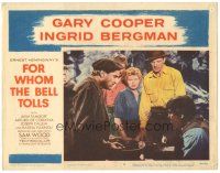 6h349 FOR WHOM THE BELL TOLLS LC #6 R57 c/u of Gary Cooper & Ingrid Bergman, Hemingway classic!