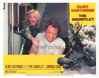 6h364 GAUNTLET LC #5 '77 close up of scared Sondra Locke grabbing Clint Eastwood!