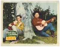 6h408 GREEN GRASS OF WYOMING LC #5 '48 Burl Ives plays guitar for young couple sitting under tree!