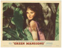 6h409 GREEN MANSIONS LC #4 '59 best close up of beautiful unkissed Audrey Hepburn posing by tree!