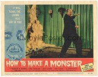 6h448 HOW TO MAKE A MONSTER LC #1 '58 Robert Harris runs away as the room goes up in flames!