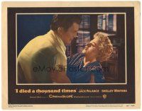 6h457 I DIED A THOUSAND TIMES LC #3 '55 c/u of Mad Dog Earle Jack Palance grabbing Shelley Winters