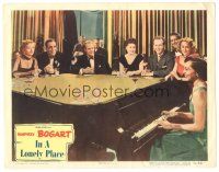 6h467 IN A LONELY PLACE LC #8 '50 Humphrey Bogart & Grahame by jazz legend Hadda Brooks at piano!