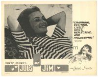 6h500 JULES & JIM LC '62 Francois Truffaut, c/u of pretty smiling Jeanne Moreau relaxing!