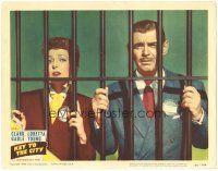 6h505 KEY TO THE CITY LC #3 '50 great portrait of Clark Gable & Loretta Young behind bars!