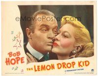 6h528 LEMON DROP KID LC #5 '51 super close up of wacky Bob Hope kissing Marilyn Maxwell!