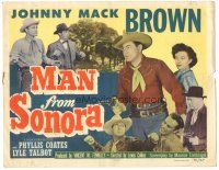 6h072 MAN FROM SONORA TC '51 great image of cowboy Johnny Mack Brown + pretty Phyllis Coates!