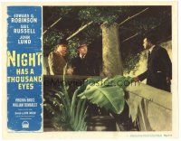 6h641 NIGHT HAS A THOUSAND EYES LC #8 '48 Edward G. Robinson is a true clairvoyant posing as fake!