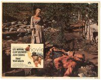 6h668 PAINT YOUR WAGON LC #3 '69 Jean Seberg smiles at exhausted Clint Eastwood & Lee Marvin!