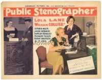 6h090 PUBLIC STENOGRAPHER TC '34 great image of pretty Lola Lane & switchboard operator!
