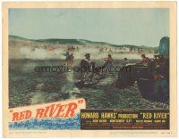 6h720 RED RIVER LC #6 '48 Howard Hawks classic, far shot of cowboys in major gunfight!