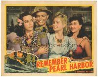 6h722 REMEMBER PEARL HARBOR signed LC '42 by Don 'Red' Barry, who's with three sexy ladies!