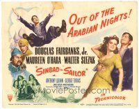 6h104 SINBAD THE SAILOR TC '46 Douglas Fairbanks Jr. & Maureen O'Hara out of the Arabian Nights!