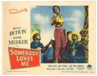 6h809 SOMEBODY LOVES ME LC #5 '52 Betty Hutton & two banjo players performing in blackface!