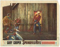 6h833 SPRINGFIELD RIFLE LC #6 '52 Gary Cooper with gun emerges from cabin to help fight the enemy!