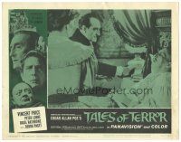 6h858 TALES OF TERROR LC #3 '62 great close up of Basil Rathbone over sleeping Vincent Price!