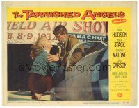6h863 TARNISHED ANGELS LC #6 '58 Dorothy Malone says goodbye to Robert Stack in plane, Douglas Sirk